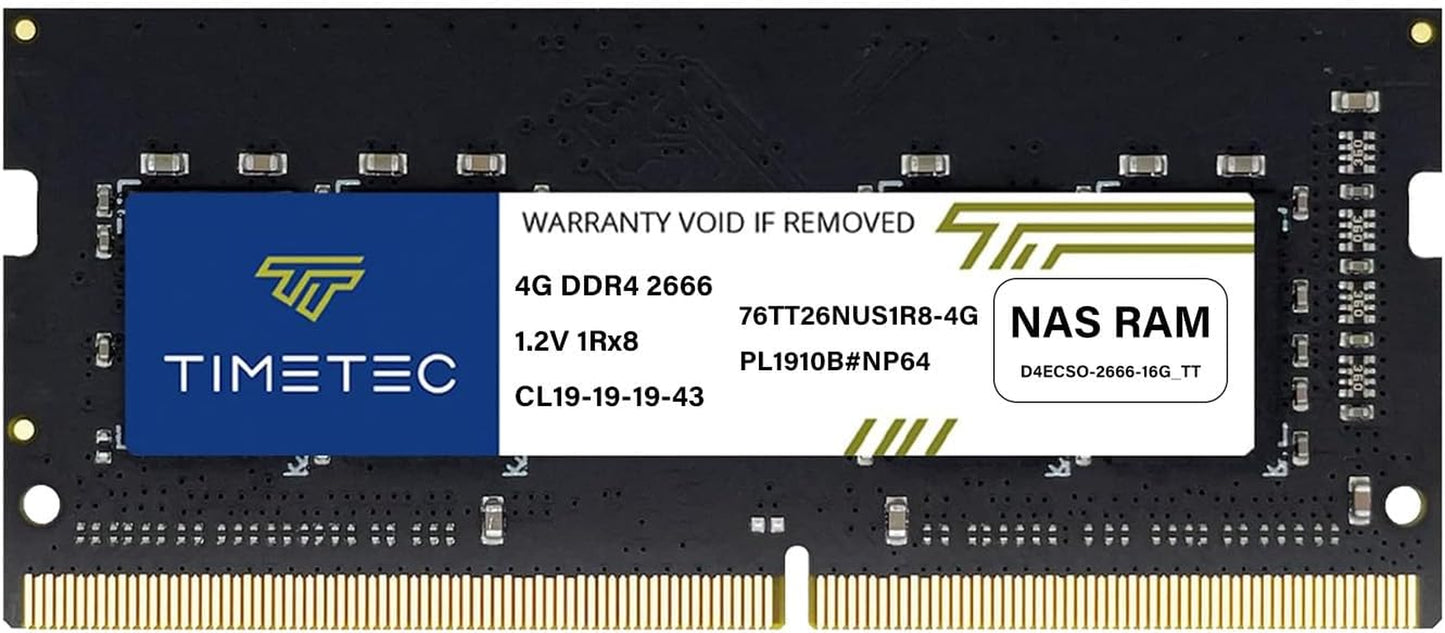Timetec DDR4-3200 16GB Replacement for Synology D4ES01-16G DDR4 ECC Unbuffered SODIMM 3200Mhz PC4-25600 260 Pin 1.2V CL22 Dual Rank 2Rx8 Memory RAM Upgrade