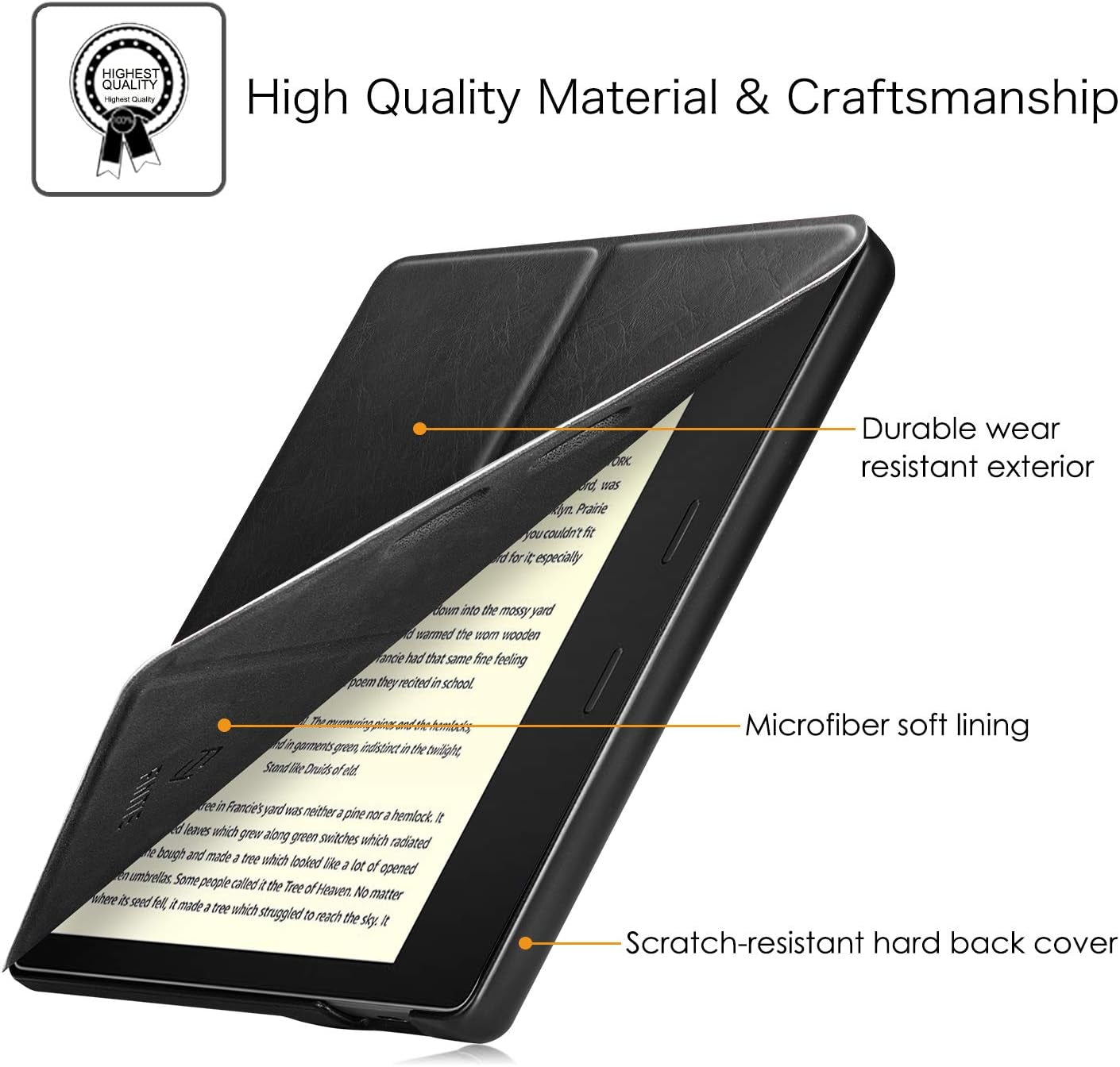 Fintie Origami Case for 7" Kindle Oasis (10Th/9Th Generation, 2019/2017 Release) - Slim Fit Stand Cover Support Hands Free Reading with Auto Wake Sleep, Black