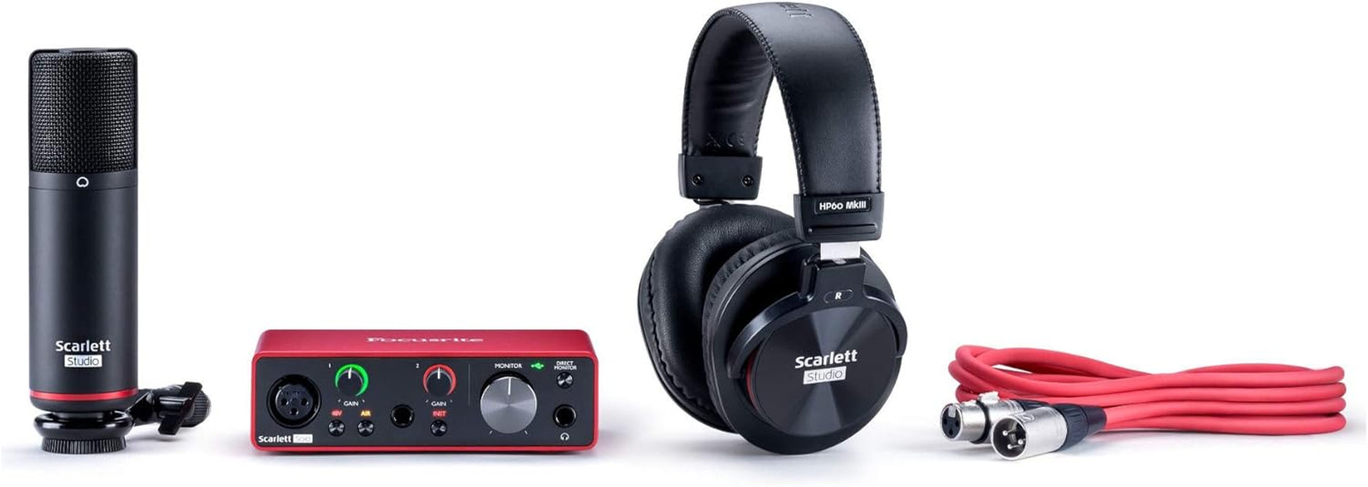 Focusrite Scarlett Solo Studio 3Rd Gen USB Audio Interface Bundle for the Guitarist, Vocalist or Producer with Condenser Microphone and Headphones for Recording, Songwriting, Streaming and Podcasting