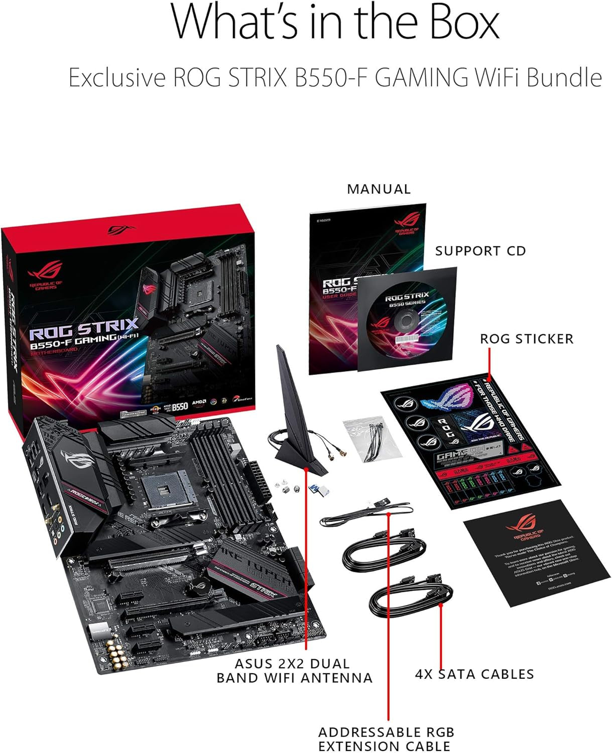ASUS ROG Strix B550-F Gaming (Wifi 6) AMD AM4 Zen 3 Ryzen 5000 & 3Rd Gen Ryzen ATX Gaming Motherboard