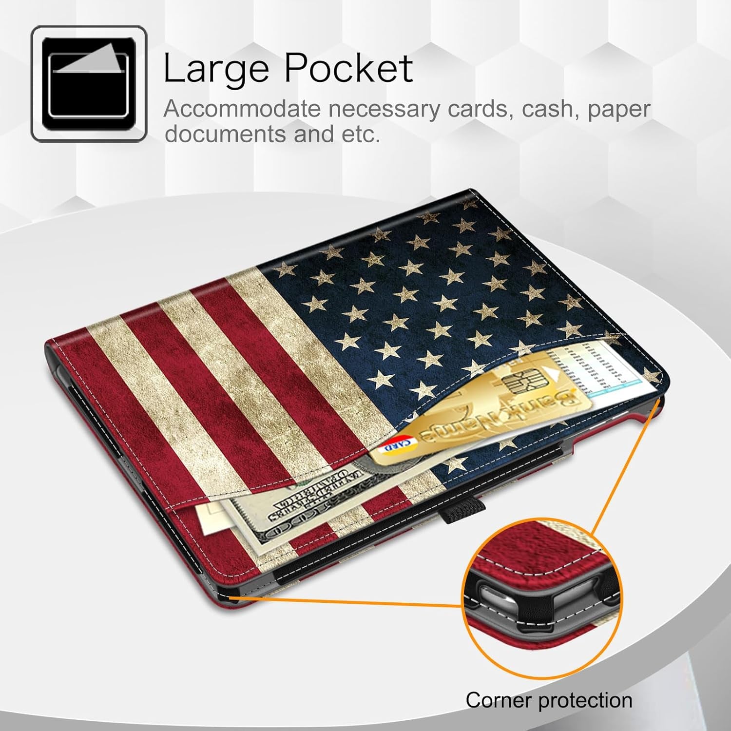 Fintie Case for Ipad 6Th / 5Th Generation (2018 2017 Model, 9.7 Inch), Ipad Air 2 / Air 1 (9.7 Inch) - [Corner Protection] Multi-Angle Viewing Stand Cover with Pocket, US Flag