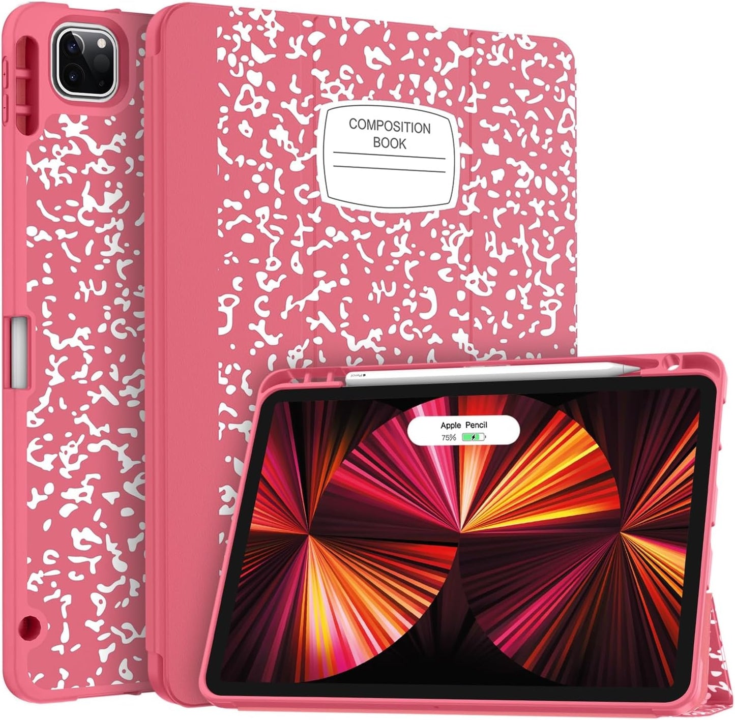 Soke for Ipad Pro 11 Case (M2) 2022/2021/2020 with Pencil Holder - [Full Body Protection + Apple Pencil Charging + Auto Wake/Sleep], Soft TPU Back Cover for 2022 Ipad Pro 11 Inch(B-Book Navy)