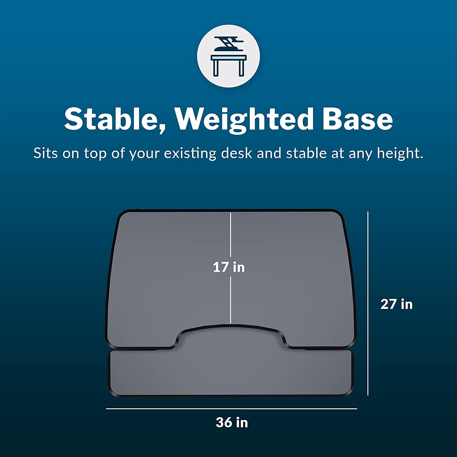 Vari - Varidesk Essential 36 - Two-Tier Standing Desk Converter for Monitor & Accessories - Height Adjustable Sit Stand Desk - Fully Assembled Monitor Riser for Home Office - 36" Wide, Black