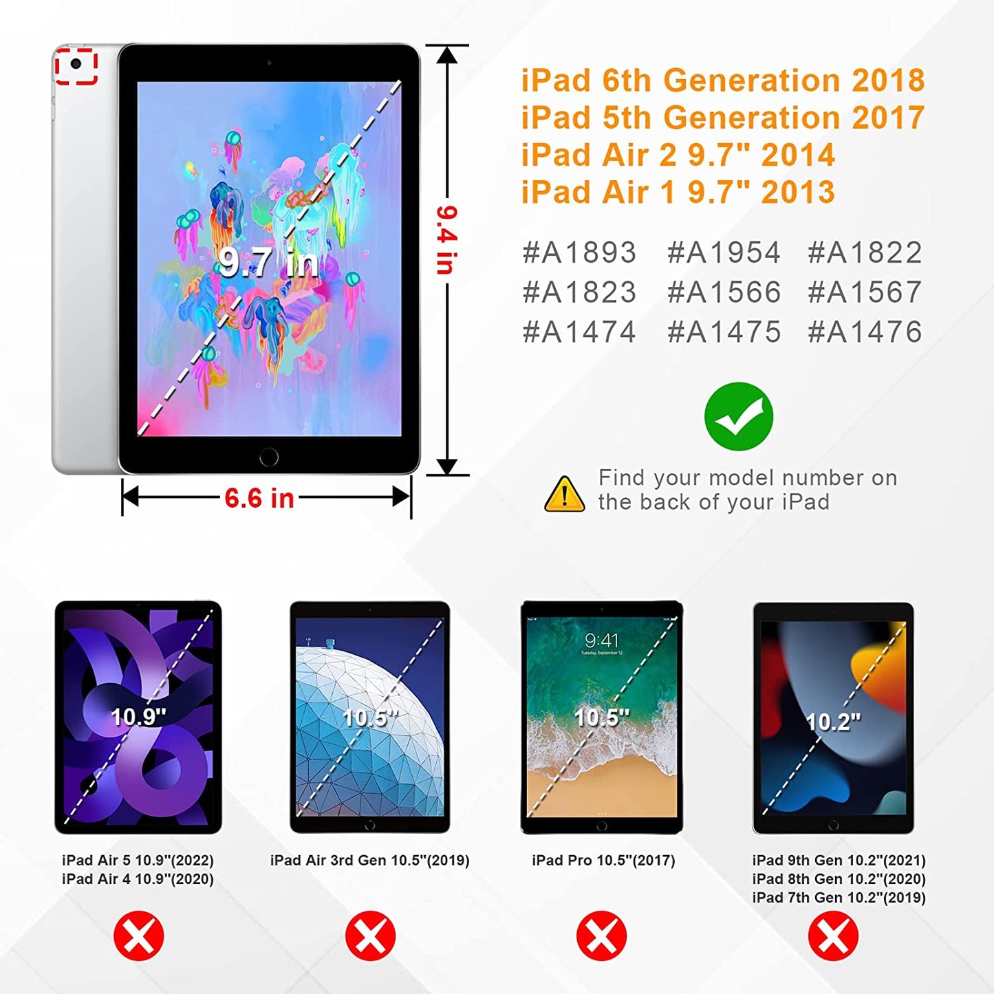 Fintie Case for Ipad 6Th / 5Th Generation (2018 2017 Model, 9.7 Inch), Ipad Air 2 / Air 1 (9.7 Inch) - [Corner Protection] Multi-Angle Viewing Stand Cover with Pocket, US Flag