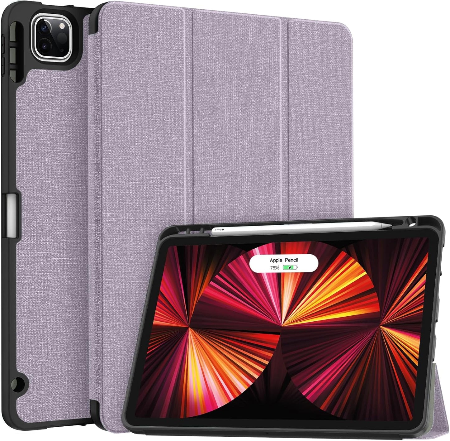 Soke for Ipad Pro 11 Case (M2) 2022/2021/2020 with Pencil Holder - [Full Body Protection + Apple Pencil Charging + Auto Wake/Sleep], Soft TPU Back Cover for 2022 Ipad Pro 11 Inch(B-Book Navy)