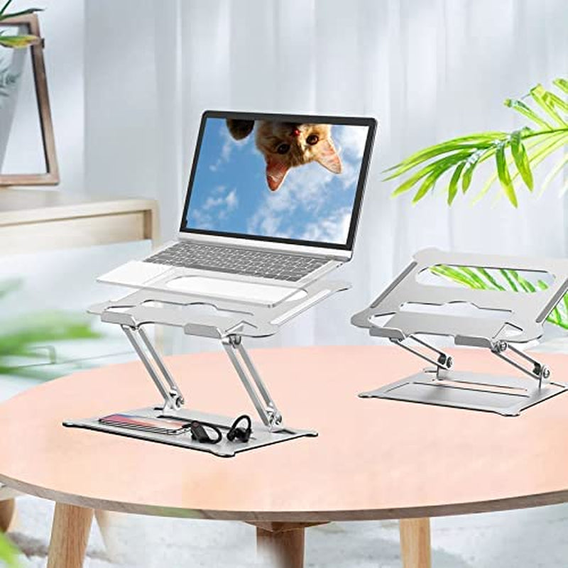 Adjustable Laptop Stand,Suturun Aluminum Laptop Computer Stand Rriser&Multi-Angle Stand with Heat-Vent to Elevate Laptop Holder Compatible for Mac,Notebook,Macbook Pro/Air,Lenovo,Dell More10-17 Laptop