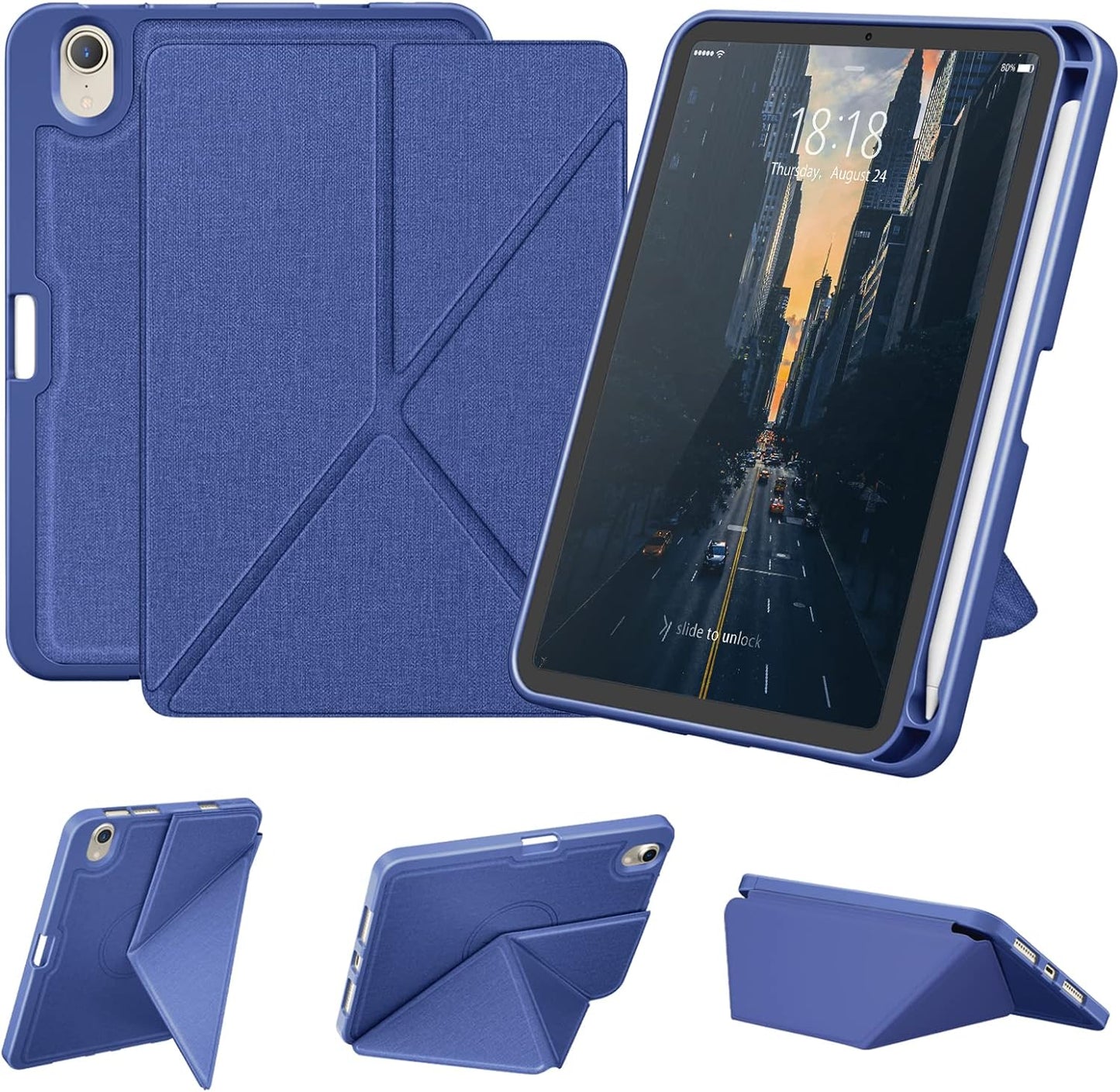 DTTO Case for Ipad Mini 7 (A17 Pro) 2024 / Ipad Mini 6 2021 8.3 Inch with Pencil Holder, Multi-Angle Magnetic Standing Cover for Ipad Mini 7Th/6Th Generation [Auto Wake/Sleep], Rose Gold