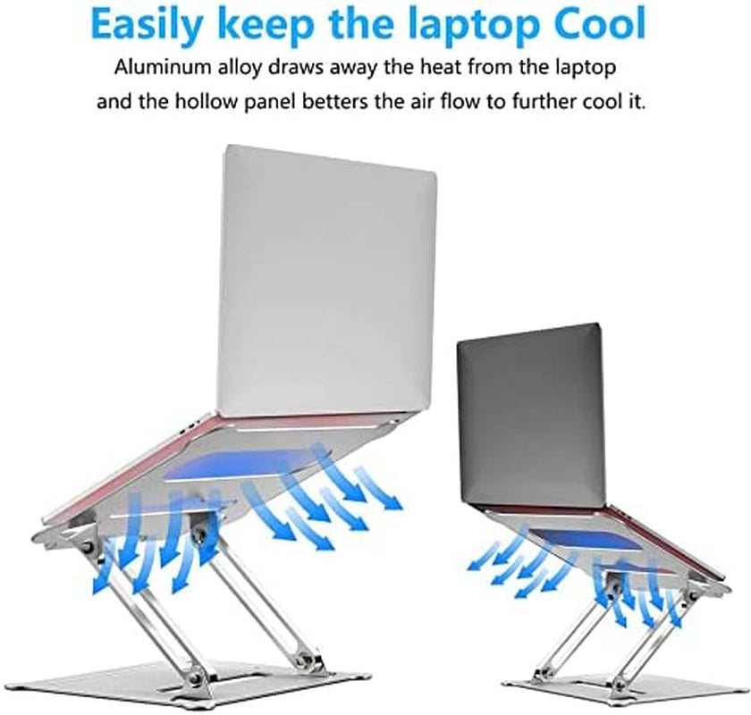 Adjustable Laptop Stand,Suturun Aluminum Laptop Computer Stand Rriser&Multi-Angle Stand with Heat-Vent to Elevate Laptop Holder Compatible for Mac,Notebook,Macbook Pro/Air,Lenovo,Dell More10-17 Laptop