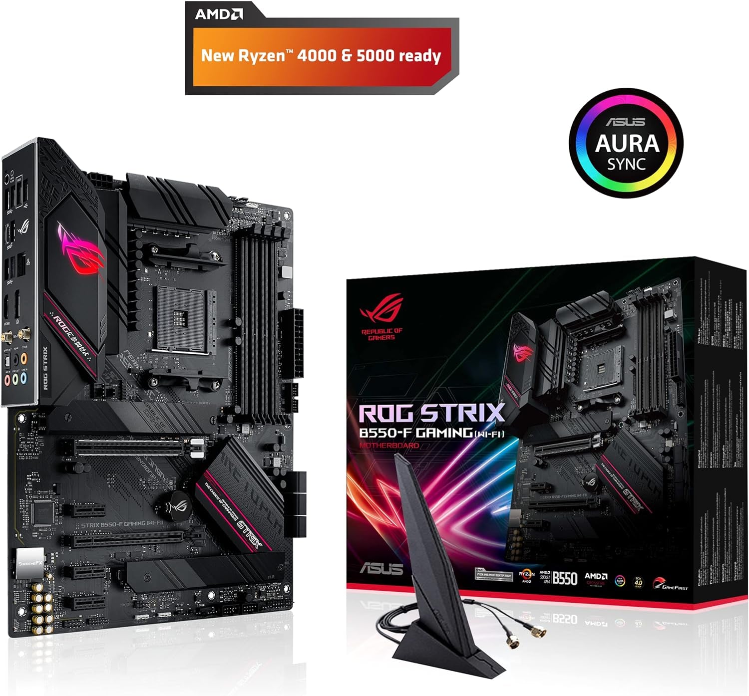 ASUS ROG Strix B550-F Gaming (Wifi 6) AMD AM4 Zen 3 Ryzen 5000 & 3Rd Gen Ryzen ATX Gaming Motherboard