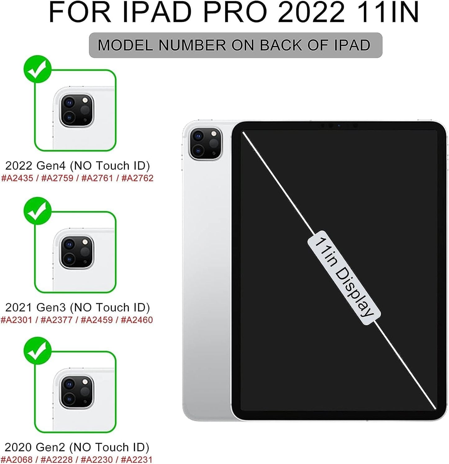 Soke for Ipad Pro 11 Case (M2) 2022/2021/2020 with Pencil Holder - [Full Body Protection + Apple Pencil Charging + Auto Wake/Sleep], Soft TPU Back Cover for 2022 Ipad Pro 11 Inch(B-Book Navy)