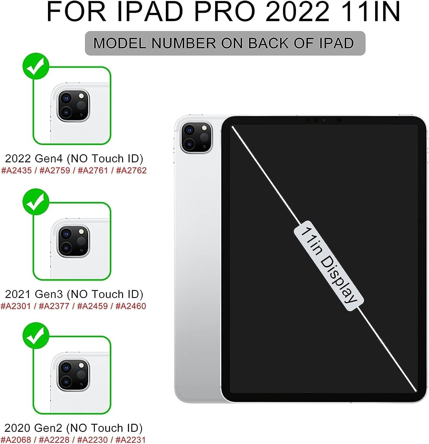 Soke for Ipad Pro 11 Case (M2) 2022/2021/2020 with Pencil Holder - [Full Body Protection + Apple Pencil Charging + Auto Wake/Sleep], Soft TPU Back Cover for 2022 Ipad Pro 11 Inch(B-Book Navy)