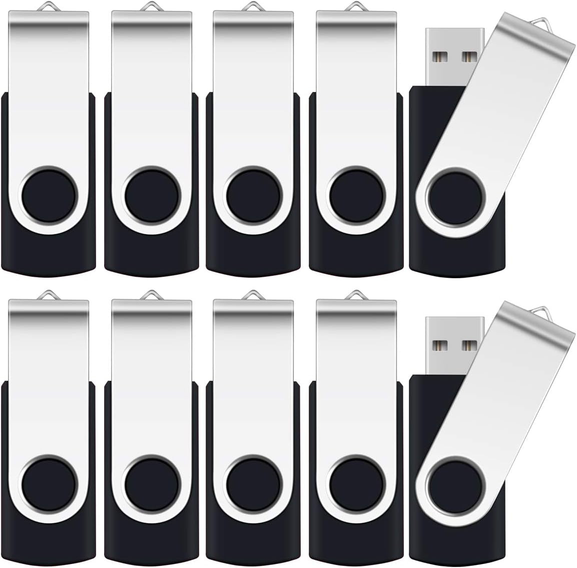 8GB Flash Drive, SRVR Thumb Drives 5 Pack, 8 Gig USB Drive with Lanyards Metal Swivel 8GB USB Memory Stick Pen Drive with LED Indicator(5 Mixed Color)
