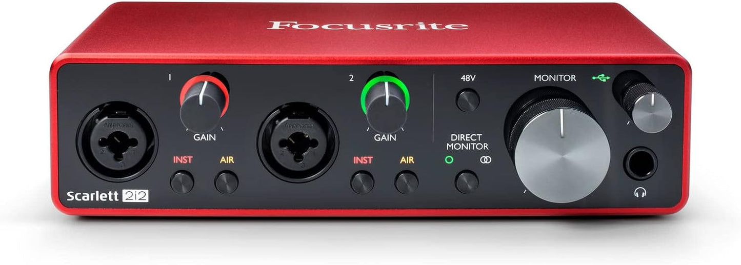 Focusrite Scarlett Solo Studio 3Rd Gen USB Audio Interface Bundle for the Guitarist, Vocalist or Producer with Condenser Microphone and Headphones for Recording, Songwriting, Streaming and Podcasting