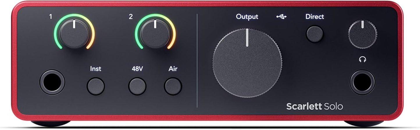 Focusrite Scarlett Solo Studio 3Rd Gen USB Audio Interface Bundle for the Guitarist, Vocalist or Producer with Condenser Microphone and Headphones for Recording, Songwriting, Streaming and Podcasting